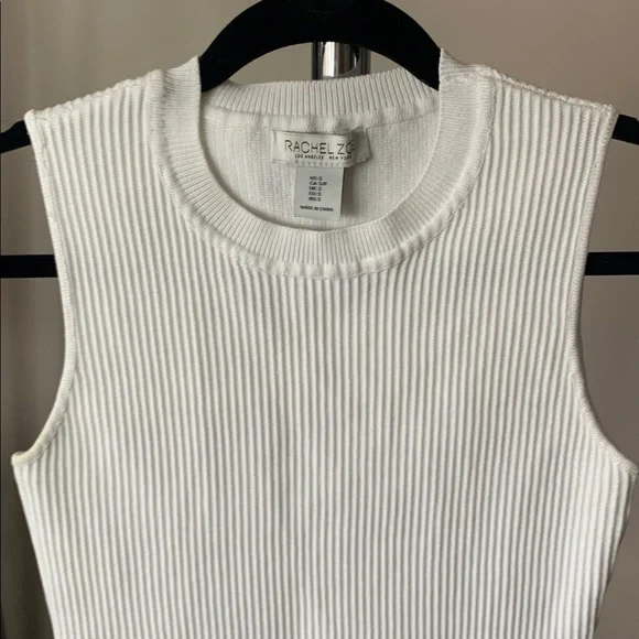 Rachel Zoe Ribbed Top White - Picture 3 of 7